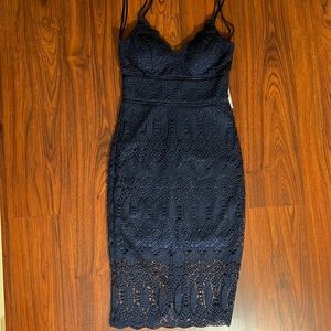 So elegant navy blue dress